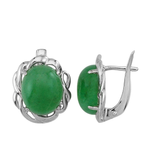 Серебряные серьги с нефритом – Mirserebra925.ru