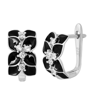 Серебряные серьги с эмалью ‒ Mirserebra925.ru