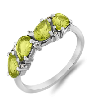 Серебряное кольцо с хризолитом – Mirserebra925.ru