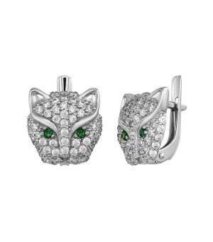 Серебряные серьги с цирконом ‒ Mirserebra925.ru