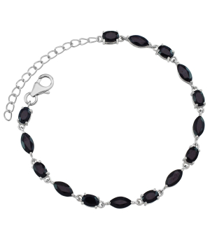 Серебряный браслет с сапфиром – Mirserebra925.ru