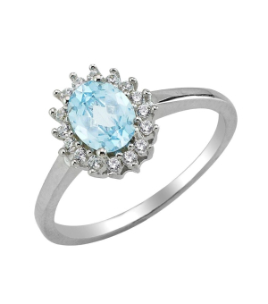 Серебряное кольцо с топазом ‒ Mirserebra925.ru