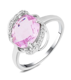 Серебряное кольцо с морганитом – Mirserebra925.ru