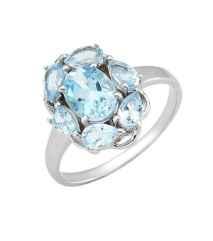 Серебряное кольцо с топазом ‒ Mirserebra925.ru