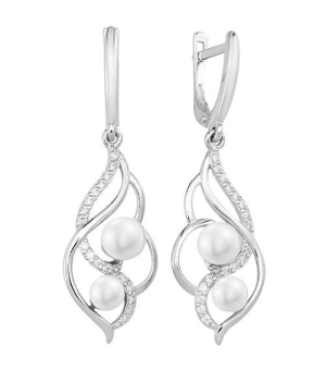 Серебряные серьги с жемчугом ‒ Mirserebra925.ru