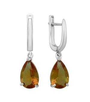 Серебряные серьги с султанитом ‒ Mirserebra925.ru