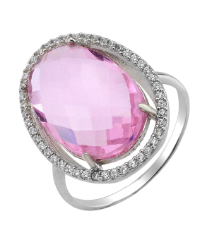 Серебряное кольцо с морганитом – Mirserebra925.ru