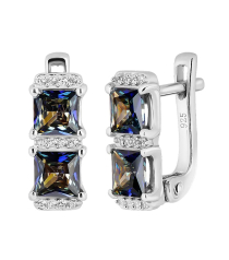 Серебряные серьги с мистик кварцем ‒ Mirserebra925.ru