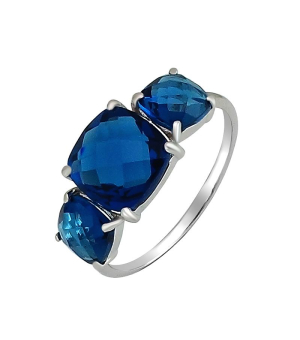 Серебряное кольцо с лондон топазом кварц ‒ Mirserebra925.ru