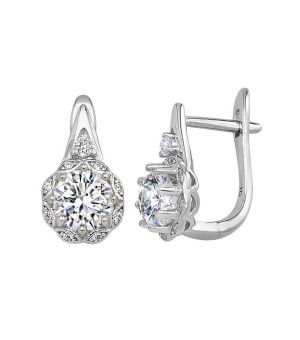 Серебряные серьги с цирконом ‒ Mirserebra925.ru