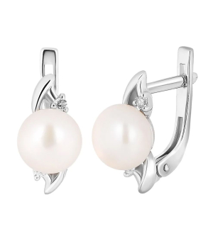 Серебряные серьги с жемчугом ‒ Mirserebra925.ru