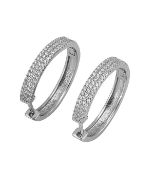 Серебряные серьги с цирконом ‒ Mirserebra925.ru