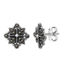 Серебряные серьги с марказитом ‒ Mirserebra925.ru