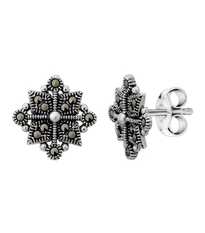 Серебряные серьги с марказитом ‒ Mirserebra925.ru