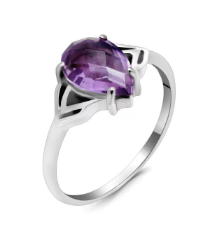 Серебряное кольцо с аметистом ‒ Mirserebra925.ru