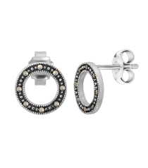 Серебряные серьги с марказитом ‒ Mirserebra925.ru