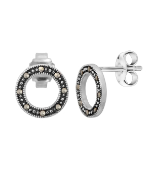 Серебряные серьги с марказитом ‒ Mirserebra925.ru