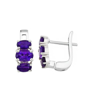 Серебряные серьги с аметистом ‒ Mirserebra925.ru
