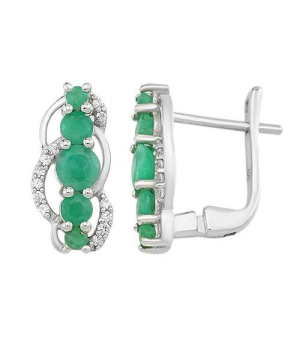 Серебряные серьги с изумрудом – Mirserebra925.ru