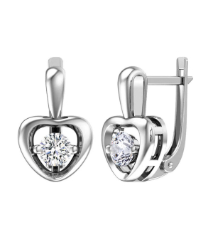 Серебряные серьги с цирконом ‒ Mirserebra925.ru