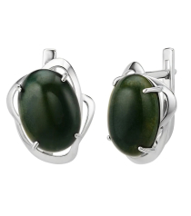 Серебряные серьги с агатом – Mirserebra925.ru