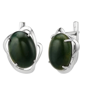 Серебряные серьги с агатом – Mirserebra925.ru