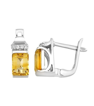 Серебряные серьги с цитрином – Mirserebra925.ru