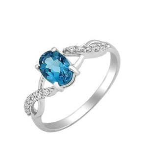 Серебряное кольцо с лондон топазом кварц ‒ Mirserebra925.ru