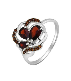Серебряное кольцо с гранатом – Mirserebra925.ru