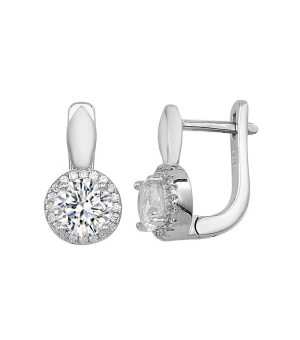 Серебряные серьги с цирконом ‒ Mirserebra925.ru