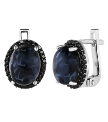 Серебряные серьги с питерсит ‒ Mirserebra925.ru