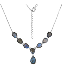 Серебряное колье с лабрадоритом – Mirserebra925.ru