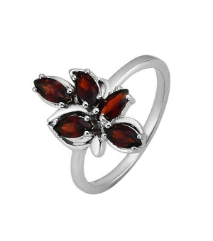 Серебряное кольцо с гранатом – Mirserebra925.ru
