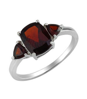 Серебряное кольцо с гранатом – Mirserebra925.ru
