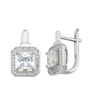 Серебряные серьги с цирконом ‒ Mirserebra925.ru