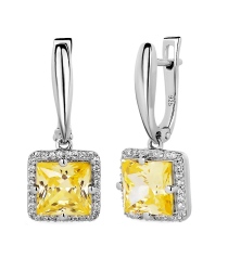 Серебряные серьги с цирконом ‒ Mirserebra925.ru