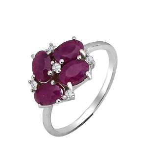 Серебряное кольцо с рубином – Mirserebra925.ru