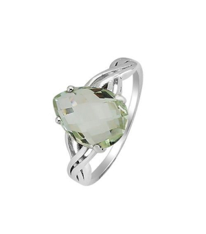 Серебряное кольцо с зеленым аметистом – Mirserebra925.ru