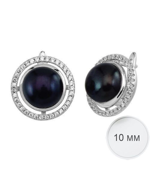 Серебряные серьги с жемчугом ‒ Mirserebra925.ru