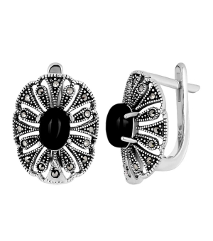 Серебряные серьги с марказитом ‒ Mirserebra925.ru