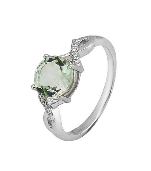 Серебряное кольцо с зеленым аметистом – Mirserebra925.ru