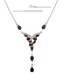 Серебряное колье с гранатом – Mirserebra925.ru