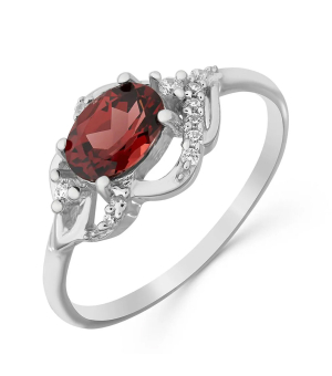 Серебряное кольцо с гранатом – Mirserebra925.ru