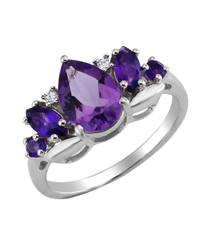 Серебряное кольцо с аметистом ‒ Mirserebra925.ru