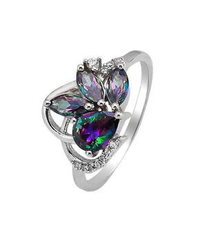 Серебряное кольцо с мистик кварцем ‒ Mirserebra925.ru