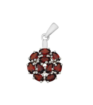Серебряная подвеска с гранатом – Mirserebra925.ru