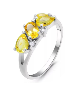 Серебряное кольцо с цитрином – Mirserebra925.ru