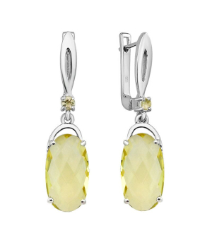 Серебряные серьги с лимонным топазом – Mirserebra925.ru