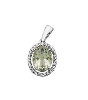 Серебряная подвеска с зеленым аметистом – Mirserebra925.ru
