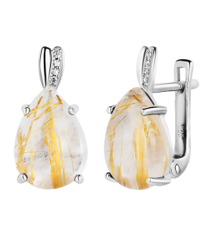 Серебряные серьги с кварцем – Mirserebra925.ru